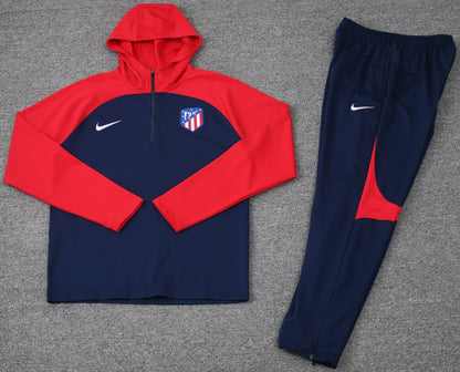 ATLETICO MADRID navy blue red training sweatshirt hoodie tracksuit set campera sudadera con capucha