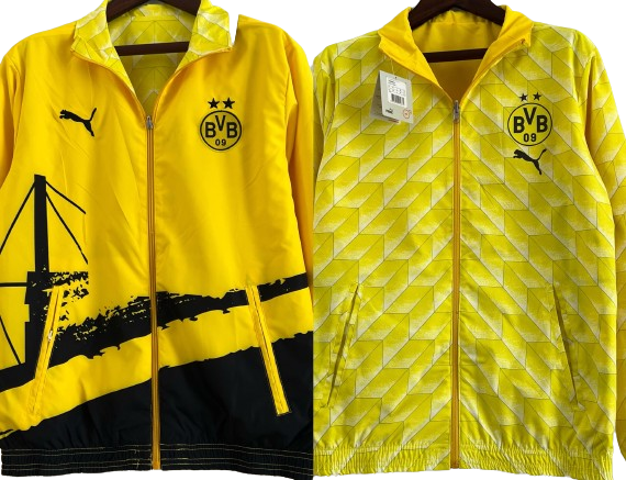 BORUSSIA DORTMUND reversible windbreaker winter coat training jacket chaqueta cortavientos