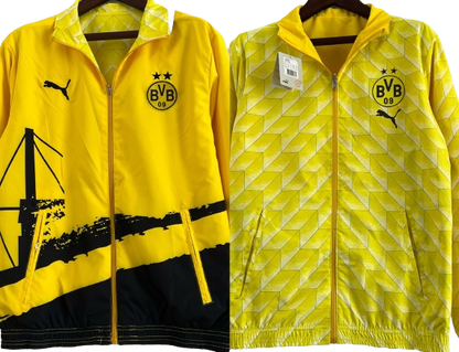 BORUSSIA DORTMUND reversible windbreaker winter coat training jacket chaqueta cortavientos