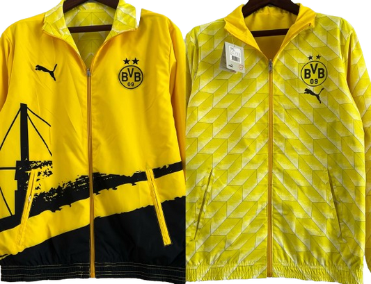 BORUSSIA DORTMUND reversible windbreaker winter coat training jacket chaqueta cortavientos