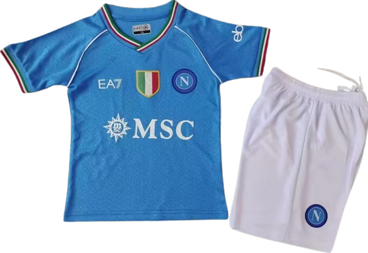 NAPOLI 23/24 home kids jersey shorts set camiseta playera remera maglia conjunto de niño local