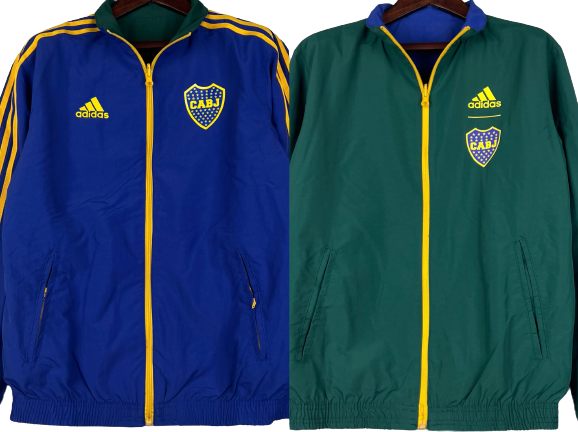 BOCA JUNIORS reversible windbreaker winter coat training jacket chaqueta campera cortavientos