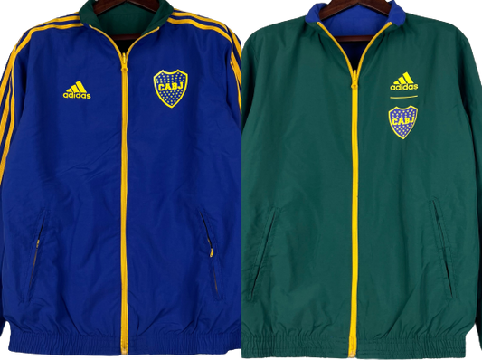 BOCA JUNIORS reversible windbreaker winter coat training jacket chaqueta campera cortavientos